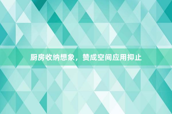 厨房收纳想象,赞成空间应用抑止